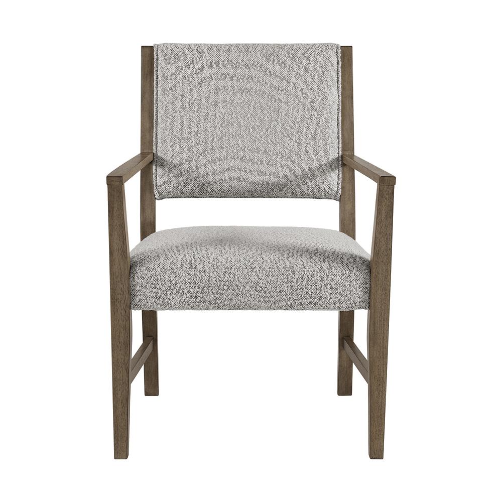 Picket House Furnishings -  Bassett Dining Arm Chair with Light Grey Boucle Fabric in Oak (2 Per Carton) - D-10560-5-AC veiw 2