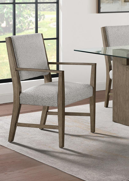 Picket House Furnishings -  Bassett Dining Arm Chair with Light Grey Boucle Fabric in Oak (2 Per Carton) - D-10560-5-AC veiw 3