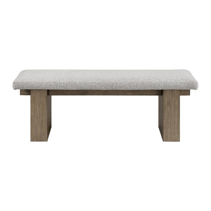 Picket House Furnishings -  Bassett Dining Bench with Light Grey Boucle Fabric in Oak - D-10560-5-BN veiw 2