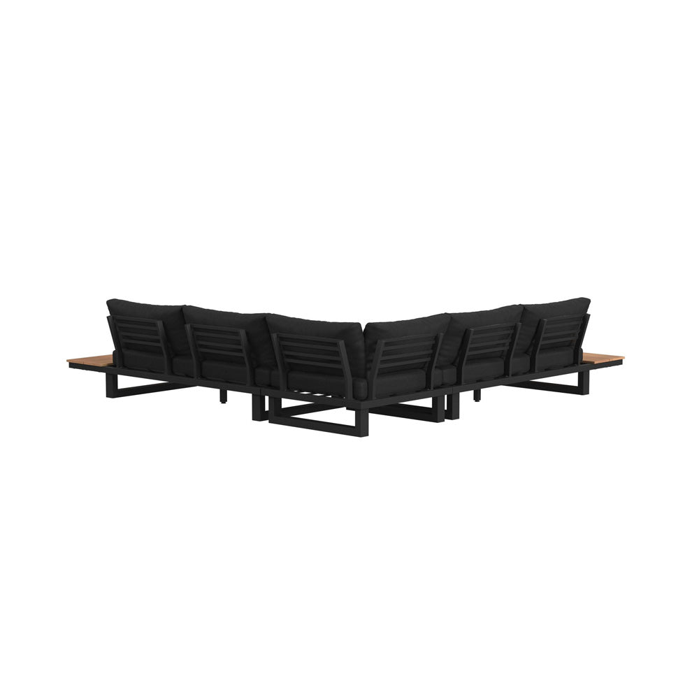 Picket House Furnishings - Beachside Three Piece Outdoor Living Set with Dark Grey Olefin in Black - O-188820-8-OLS view 3
