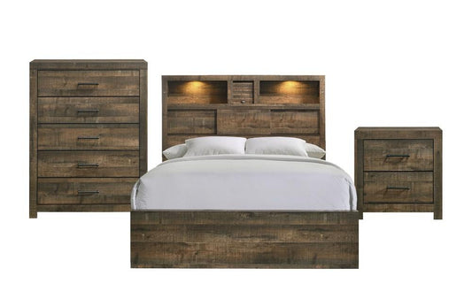 Picket House Furnishings - Beckett Full Bookcase Panel 3PC Bedroom Set with Bluetooth - BY520FB3PC veiw 1