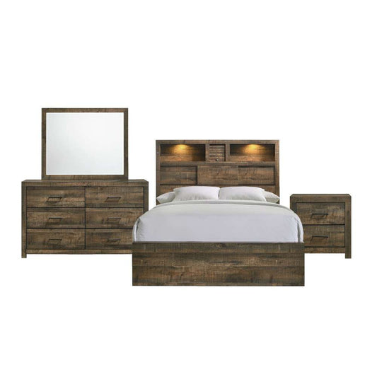 Picket House Furnishings - Beckett Full Bookcase Panel 4PC Bedroom Set with Bluetooth - BY520FB4PC veiw 1
