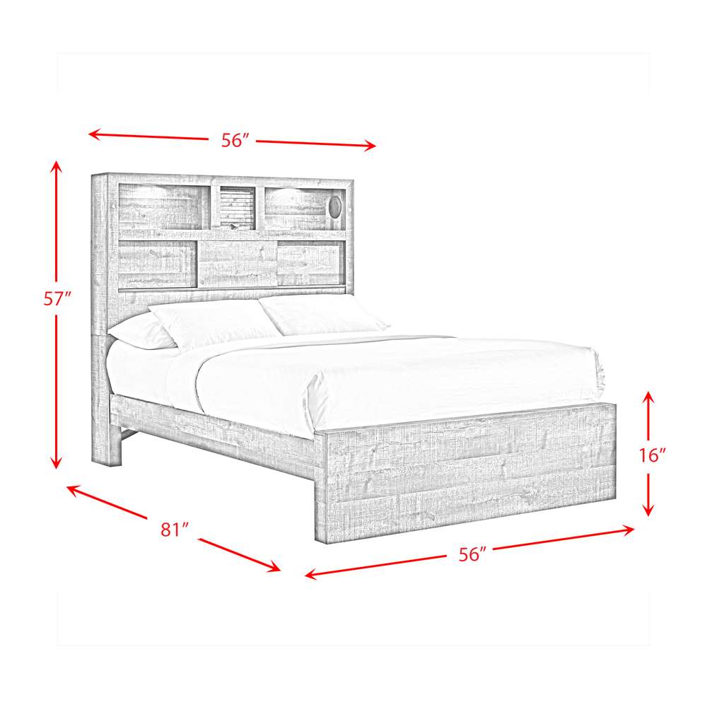 Picket House Furnishings - Beckett Full Bookcase Panel 4PC Bedroom Set with Bluetooth - BY520FB4PC veiw 8