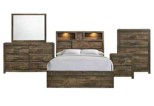 Picket House Furnishings - Beckett Full Bookcase Panel 5PC Bedroom Set with Bluetooth - BY520FB5PC veiw 1