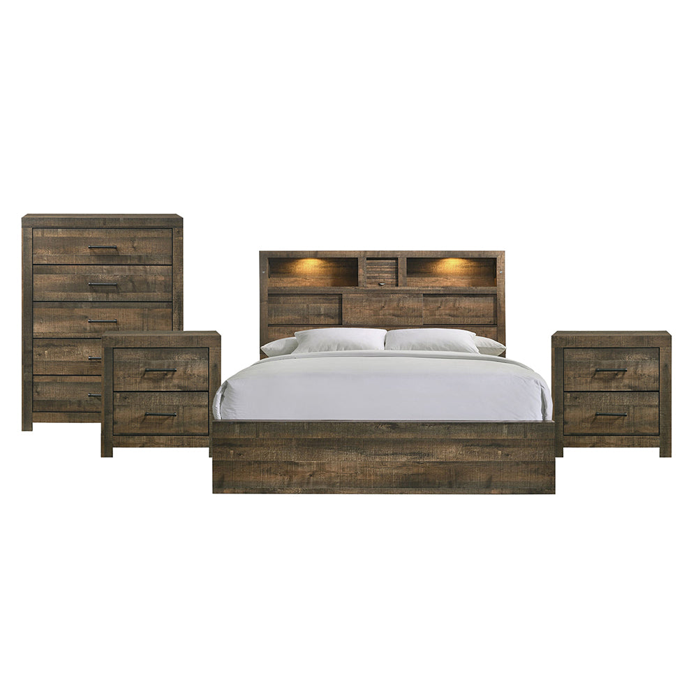 Picket House Furnishings - Beckett King Bookcase 4PC Bedroom Set - BY520KBNSCH view 1