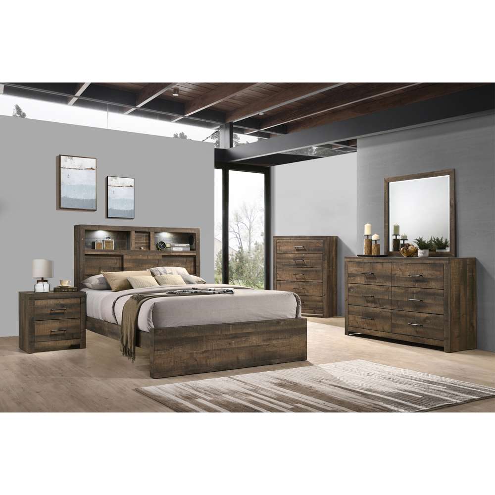 Picket House Furnishings - Beckett King Bookcase Panel 6PC Bedroom Set with Bluetooth - BY520KB6PC veiw 3