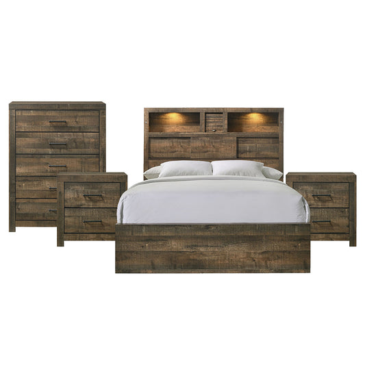 Picket House Furnishings - Beckett Queen Bookcase 4PC Bedroom Set - BY520QBNSCH view 1