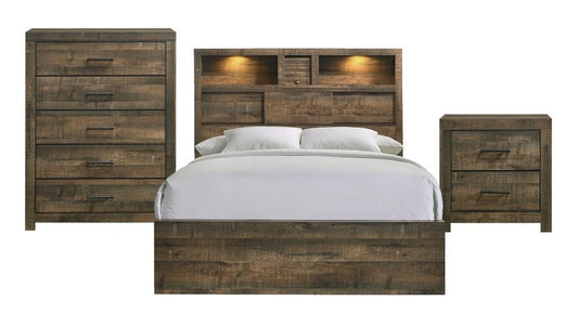 Picket House Furnishings - Beckett Queen Bookcase Panel 3PC Bedroom Set with Bluetooth - BY520QB3PC veiw 1
