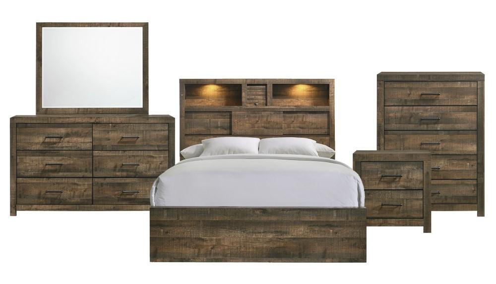 Picket House Furnishings - Beckett Queen Bookcase Panel 5PC Bedroom Set with Bluetooth - BY520QB5PC veiw 1