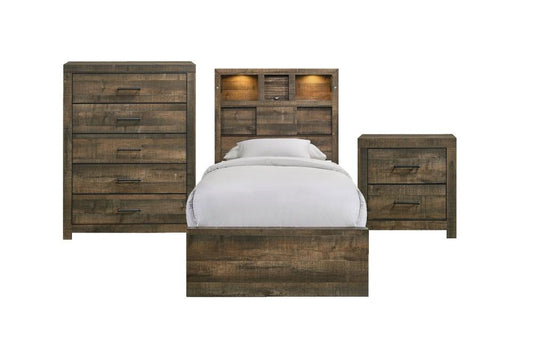 Picket House Furnishings - Beckett Twin Bookcase Panel 3PC Bedroom Set with Bluetooth - BY520TB3PC veiw 1