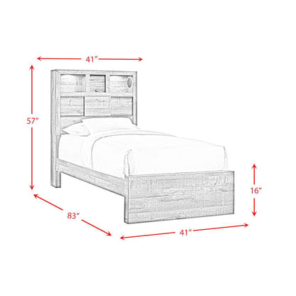 Picket House Furnishings - Beckett Twin Bookcase Panel 4PC Bedroom Set with Bluetooth - BY520TB4PC veiw 8
