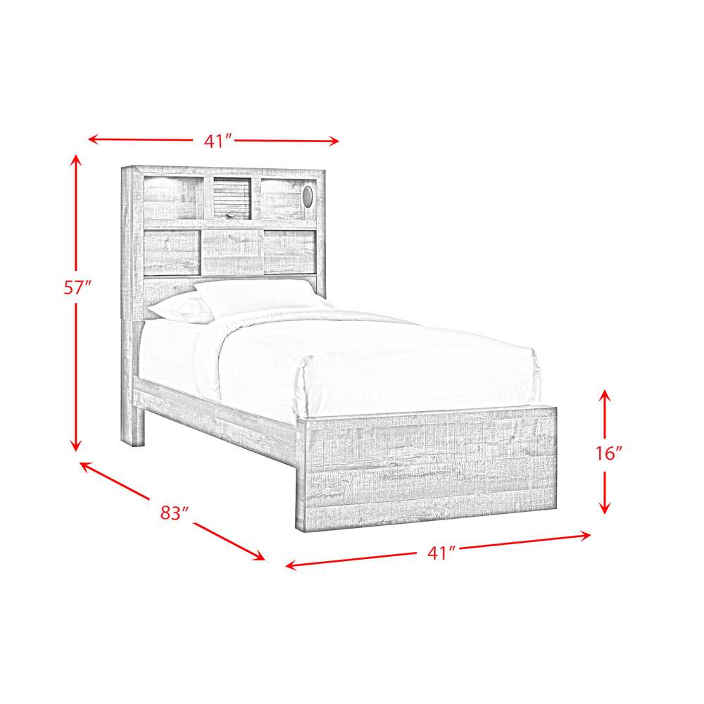 Picket House Furnishings - Beckett Twin Bookcase Panel 6PC Bedroom Set with Bluetooth - BY520TB6PC veiw 8