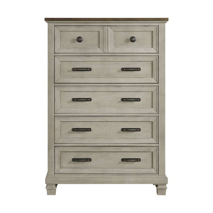 Picket House Furnishings - Bloomfield 5-Drawer Chest in Medium Brown and Washed Stone - B-9890-7-CH veiw 2