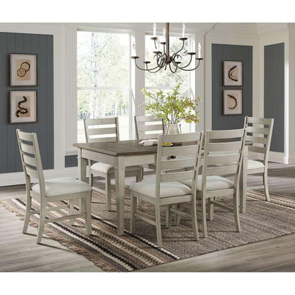 Picket House Furnishings - Bloomfield 7PC Standard Height Dining Set in Medium Brown and Washed Stone-Rectangular Table and Six Chairs Table - D-9890-7-7PC veiw 2