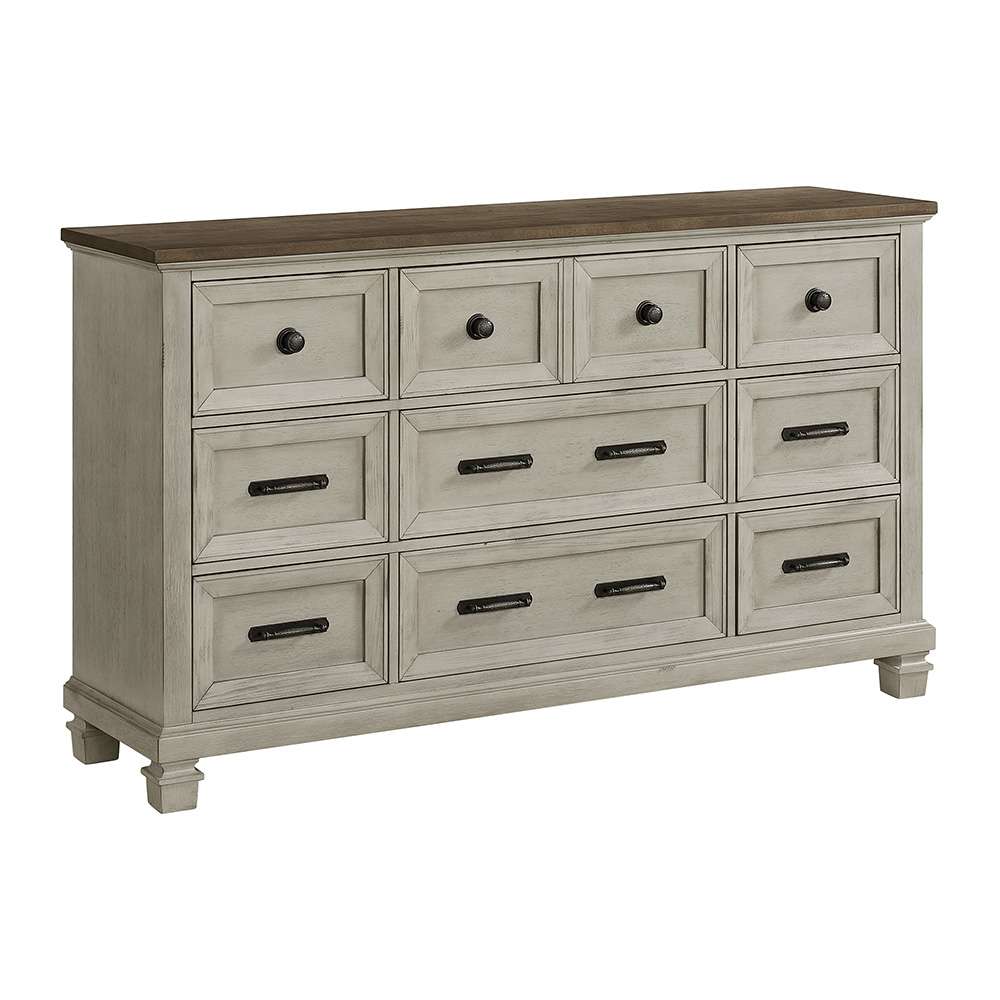 Picket House Furnishings - Bloomfield 9-Drawer Dresser in Medium Brown and Washed Stone - B-9890-7-DR veiw 1