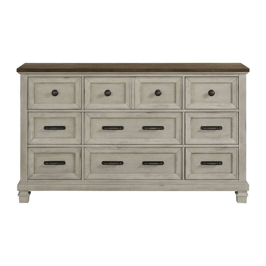 Picket House Furnishings - Bloomfield 9-Drawer Dresser in Medium Brown and Washed Stone - B-9890-7-DR veiw 2