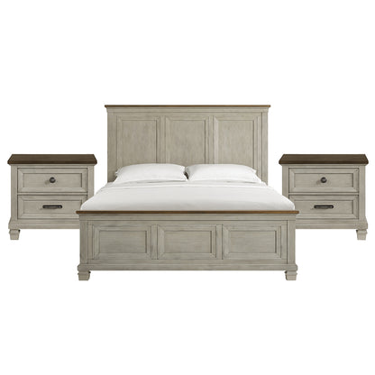 Picket House Furnishings - Bloomfield King 3PC Bedroom Set in Medium Brown and Washed Stone - B-9890-7-KB-NS2 view 1