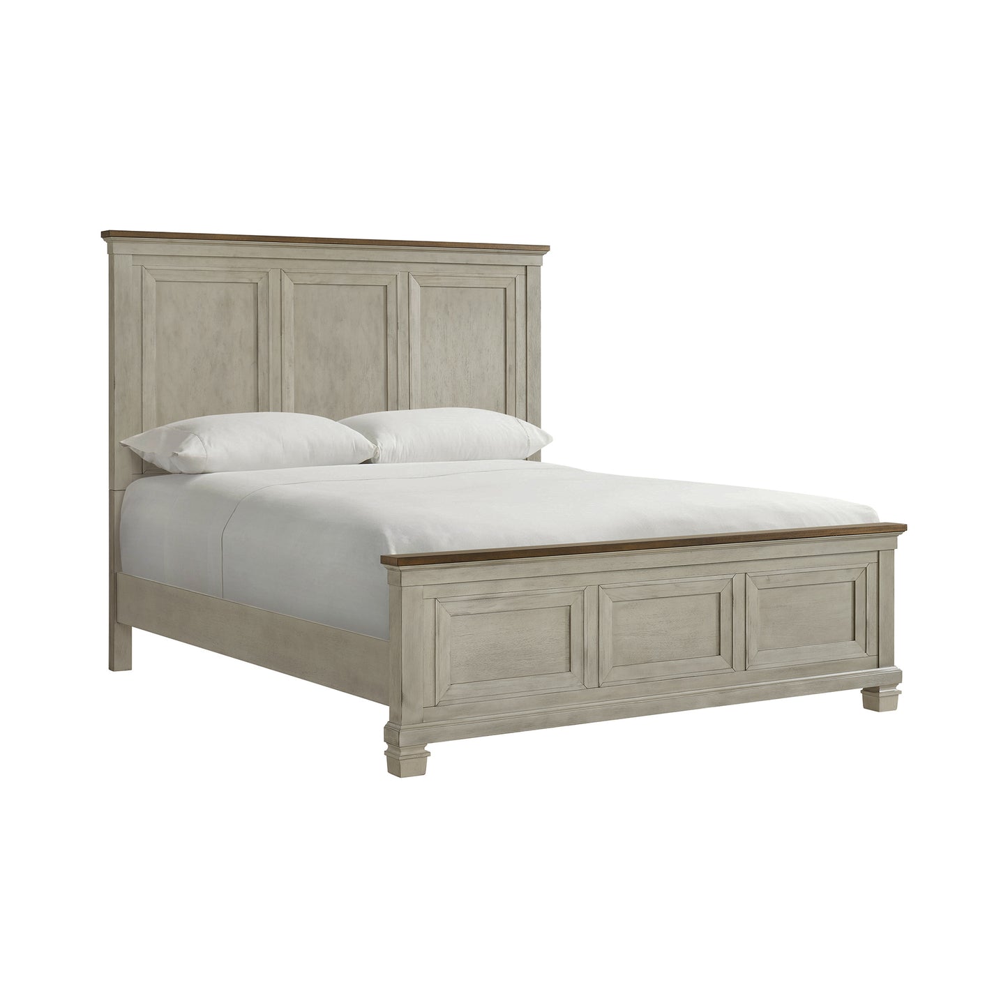 Picket House Furnishings - Bloomfield King 4PC Bedroom Set in Medium Brown and Washed Stone - B-9890-7-KB-NSCH view 4