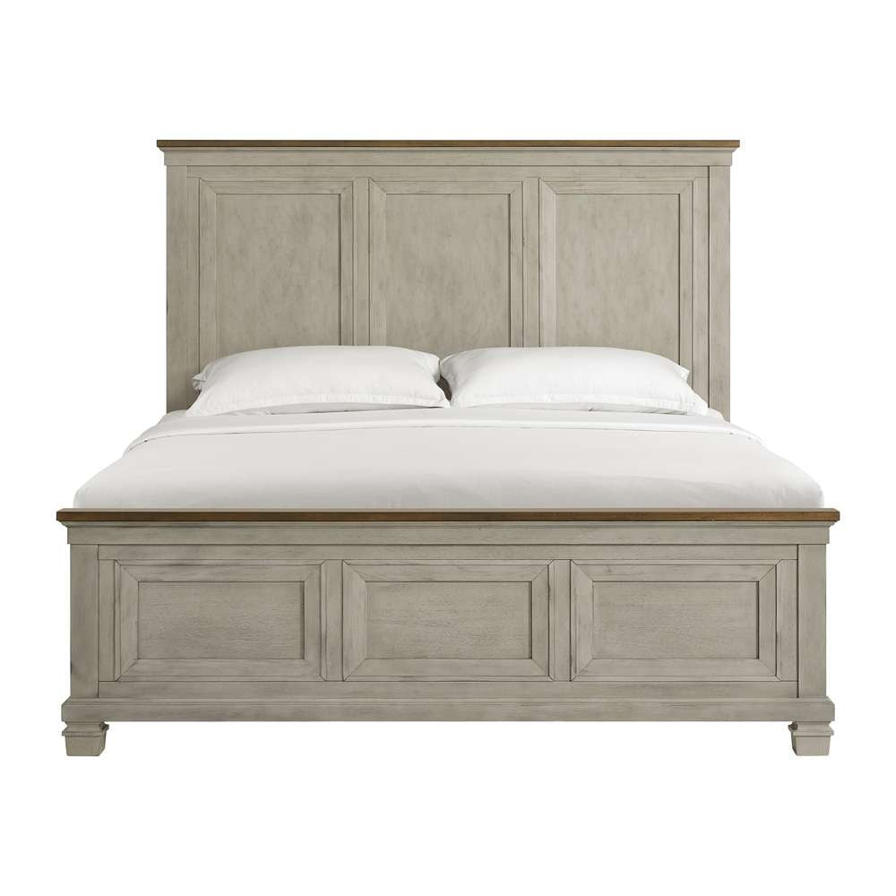 Picket House Furnishings - Bloomfield King Panel Bed in Medium Brown and Washed Stone - B-9890-7-KB veiw 2