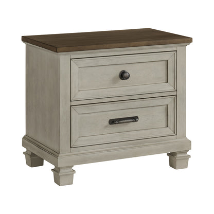 Picket House Furnishings - Bloomfield Queen 4PC Bedroom Set in Medium Brown and Washed Stone - B-9890-7-QB-NSDR view 2