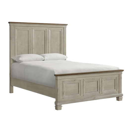 Picket House Furnishings - Bloomfield Queen Panel Bed in Medium Brown and Washed Stone - B-9890-7-QB veiw 1