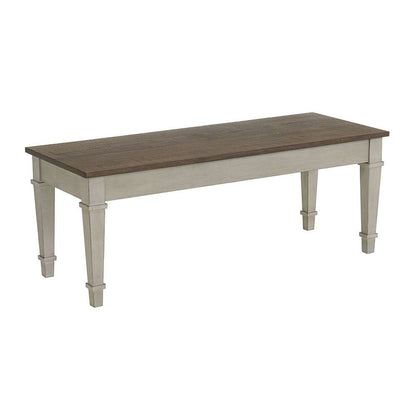 Picket House Furnishings - Bloomfield Storage Dining Bench in Medium Brown and Washed Stone - D-9890-7-BN veiw 1