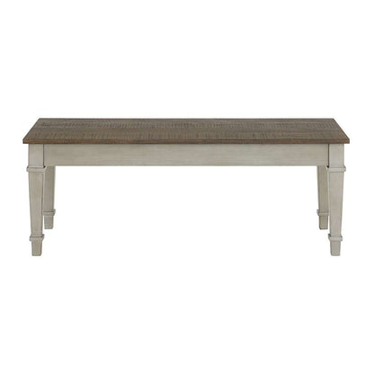 Picket House Furnishings - Bloomfield Storage Dining Bench in Medium Brown and Washed Stone - D-9890-7-BN veiw 2