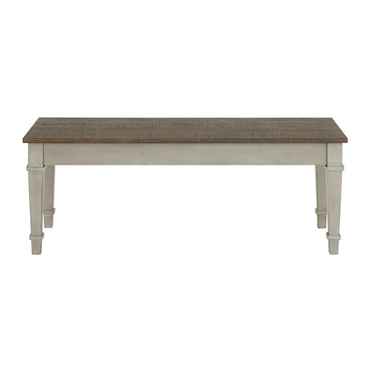 Picket House Furnishings - Bloomfield Storage Dining Bench in Medium Brown and Washed Stone - D-9890-7-BN veiw 2