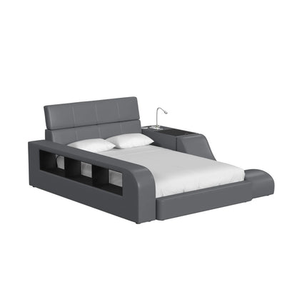 Picket House Furnishings - Booker Full Transformer Bed with Electronic Features in Grey PU - UB-12820-3-FB veiw 1