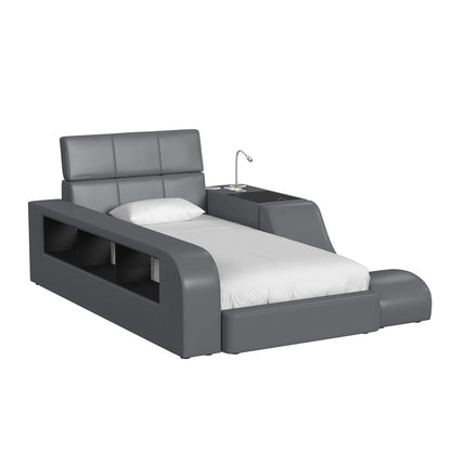 Picket House Furnishings - Booker Twin Transformer Bed with Electronic Features in Grey PU - UB-12820-3-TB veiw 1