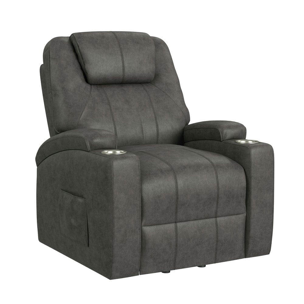 Picket House Furnishings -  Boston Lift Chair with Heat Massage in Simba DK Grey - U-19340-11106-108P view 1