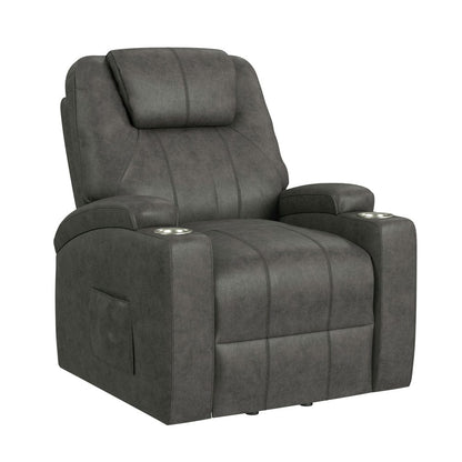 Picket House Furnishings -  Boston Lift Chair with Heat Massage in Simba DK Grey - U-19340-11106-108P view 1