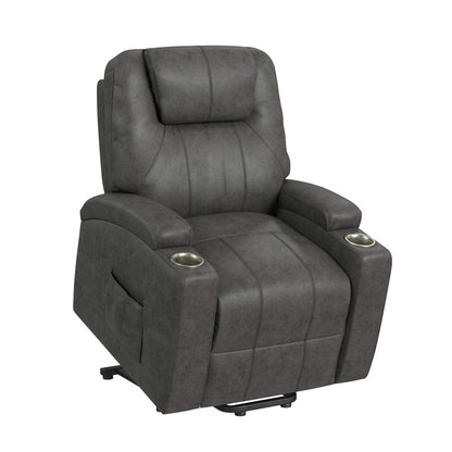 Picket House Furnishings -  Boston Lift Chair with Heat Massage in Simba DK Grey - U-19340-11106-108P view 2