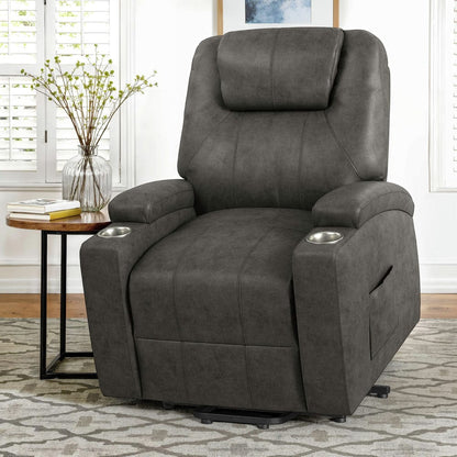 Picket House Furnishings -  Boston Lift Chair with Heat Massage in Simba DK Grey - U-19340-11106-108P view 6