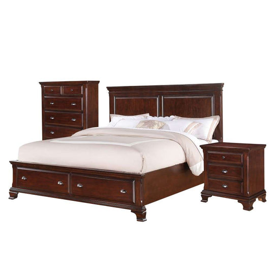 Picket House Furnishings - Brinley Cherry King Storage 3PC Bedroom Set - CN350KB3PC veiw 2