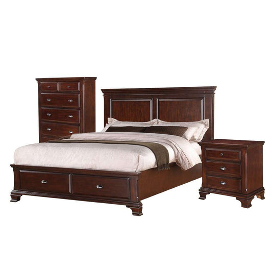 Picket House Furnishings - Brinley Cherry Queen Storage 3PC Bedroom Set - CN350QB3PC veiw 2