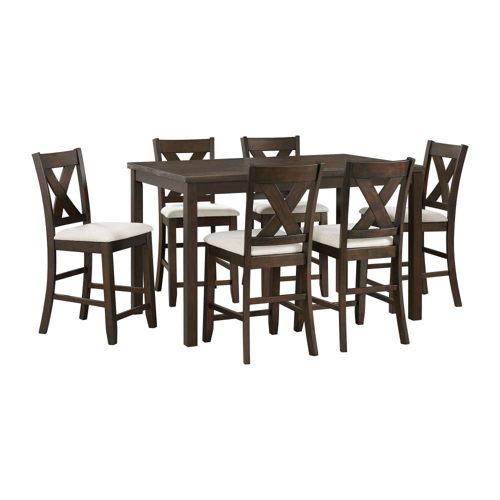 Picket House Furnishings - Brooke 60in7PC Counter Set in Espresso - D-530-C7PC veiw 1