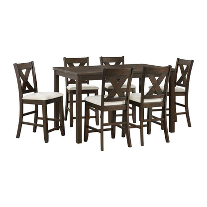 Picket House Furnishings - Brooke 60in7PC Counter Set in Espresso - D-530-C7PC veiw 1