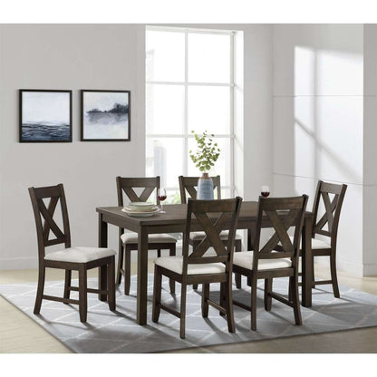 Picket House Furnishings - Brooke 60in7PC Dining Set in Espresso - D-530-D7PC veiw 1