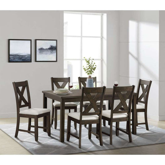 Picket House Furnishings - Brooke 60in7PC Dining Set in Espresso - D-530-D7PC veiw 1