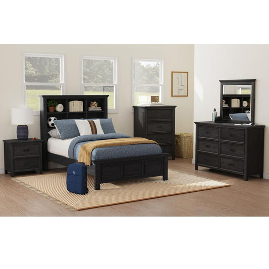 Picket House Furnishings - Brooklyn Kids Full Bookcase 5PC Bedroom Set in Charcoal - Y-15760-8-FB-5PC veiw 1