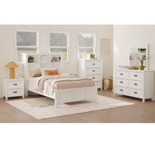 Picket House Furnishings - Brooklyn Kids Full Bookcase 5PC Bedroom Set in White - Y-15760-7-FB-5PC veiw 1