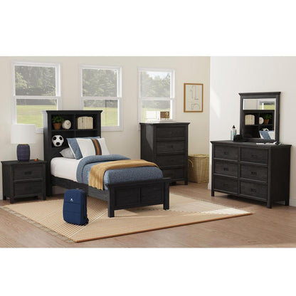 Picket House Furnishings - Brooklyn Kids Twin Bookcase 5PC Bedroom Set in Charcoal - Y-15760-8-TB-5PC veiw 1