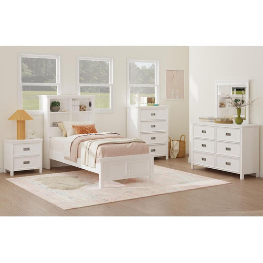 Picket House Furnishings - Brooklyn Kids Twin Bookcase 5PC Bedroom Set in White - Y-15760-7-TB-5PC veiw 1