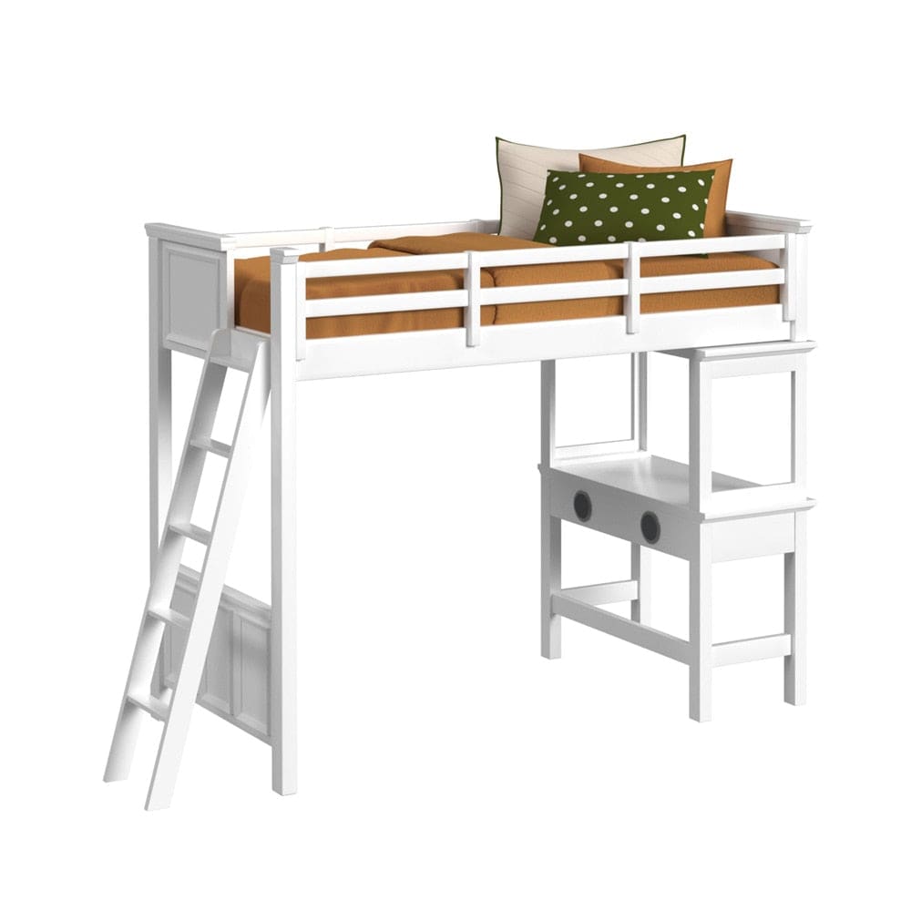 Picket House Furnishings - Brooklyn Kids Twin Loft with Ladder and Desk with Speaker 3PC Bedroom Set in White - Y-15760-7-L1-3PC veiw 1