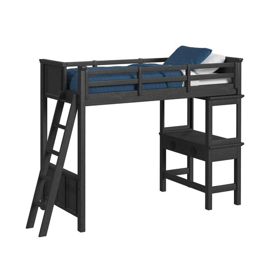 Picket House Furnishings - Brooklyn Kids Twin Loft with Ladder and Desk with Speaker 3PC Bedroom Set in Charcoal - Y-15760-8-L1-3PC veiw 1