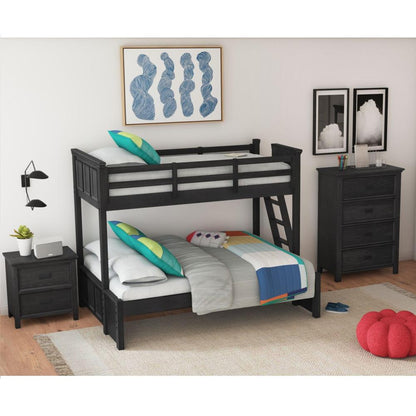 Picket House Furnishings - Brooklyn Kids Twin Over Full Bunk with Ladder 3PC Bedroom Set in Charcoal - Y-15760-8-B4-3PC veiw 1