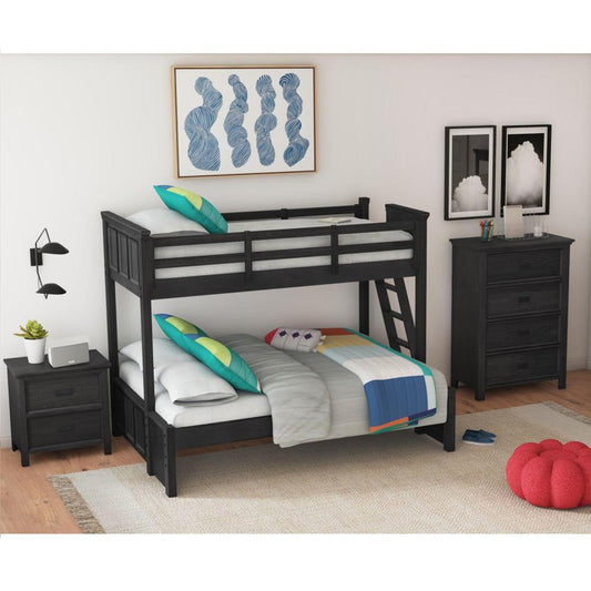 Picket House Furnishings - Brooklyn Kids Twin Over Full Bunk with Ladder 3PC Bedroom Set in Charcoal - Y-15760-8-B4-3PC veiw 1