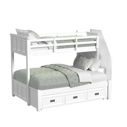 Picket House Furnishings - Brooklyn Kids Twin Over Full Bunk with Staircase and Trundle in White - Y-15760-7-B6 veiw 1