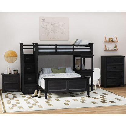 Picket House Furnishings - Brooklyn Kids Twin Over Full Loft with Staircase and Desk with Speaker 3PC Bedroom Set in Charcoal - Y-15760-8-L4-3PC veiw 1
